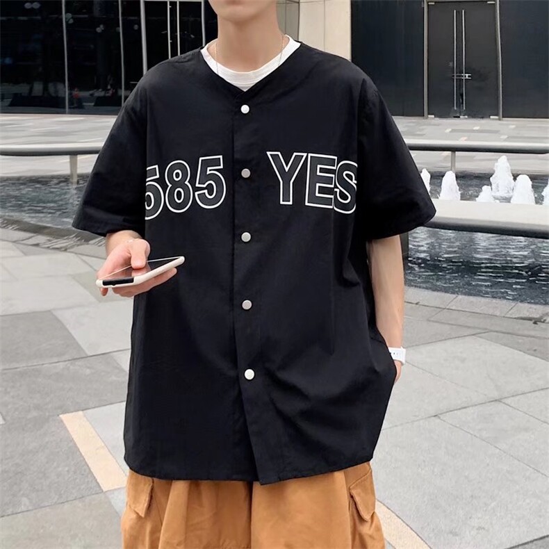 短袖衬衫春款男港风潮流C585P26,男装衬衫,星座1116-2