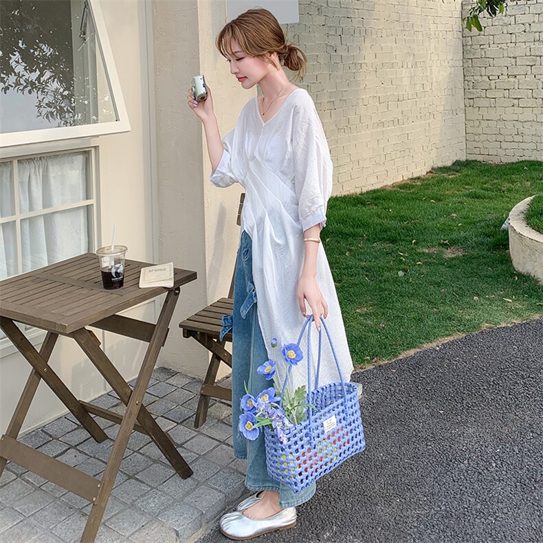 2025夏新款设计感小众上衣半身裙两件套女韩版松弛感洋气时尚套装,女装套装/套裙,2C255
