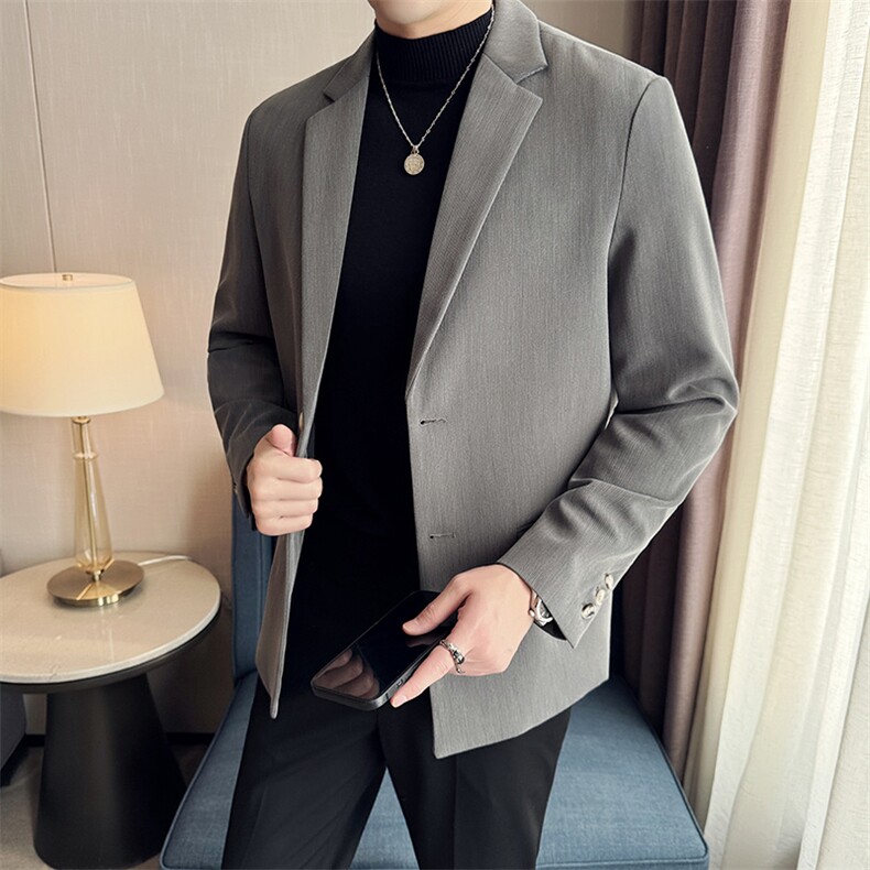 2025春装高级感西装外套男士商务休闲痞帅店主风上衣6515-P110,男装西服套装,电商A413