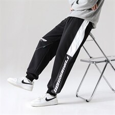 7XL-M休闲运动卫裤男2023春季新款拼色长裤休闲裤学生加肥加大码，男装休闲裤，钱塘717(原712)
