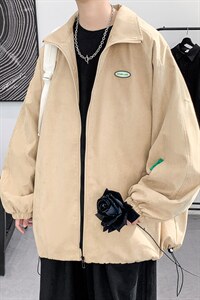 外套男春秋季款潮牌ins美式复古字母印花棒球服22113-70控108图片