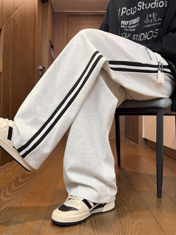 条纹设计感直筒休闲卫裤CK63M-3XL特P30,男装休闲裤,电商B325