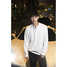 港风日系复古画风格重磅亨利领长袖T恤男潮XZ123-V005-P35-控48，男装T恤，星座213