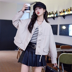 【春装现货】美拉德风格皮衣2024年春季时尚潮流小个子皮衣外套，女装皮衣，韩蜜菓