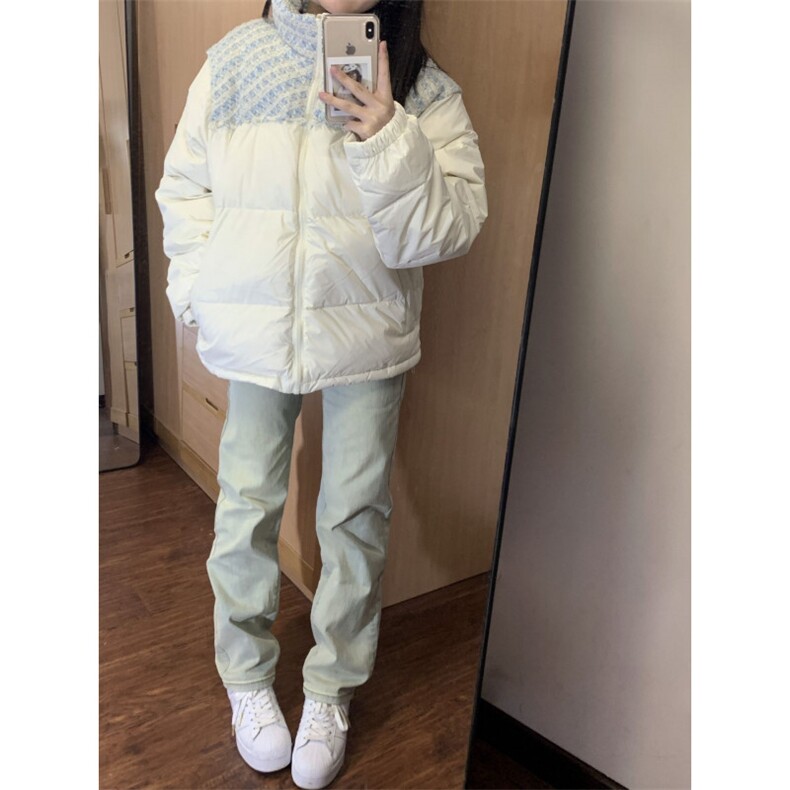 潮高级感针织拼接立领羽绒棉服加厚小众情侣面包服Y321-P88网图,男装棉衣,电商B245