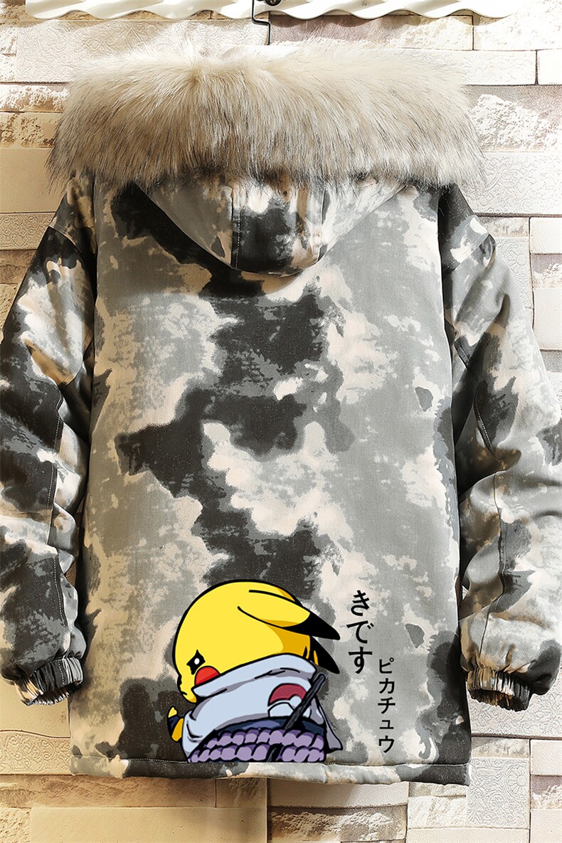 MC49036-P135大毛领迷彩衣男大码加厚服男袄子砖墙挂拍,男装棉衣,电商A040A