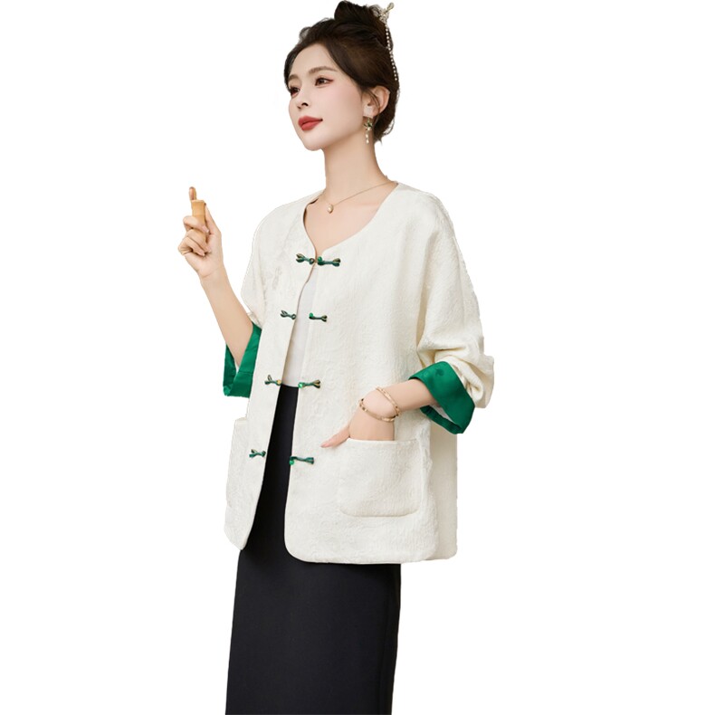 2025新中式套装撞色盘扣RF1D078-5801#,女装套装/套裙,2C290