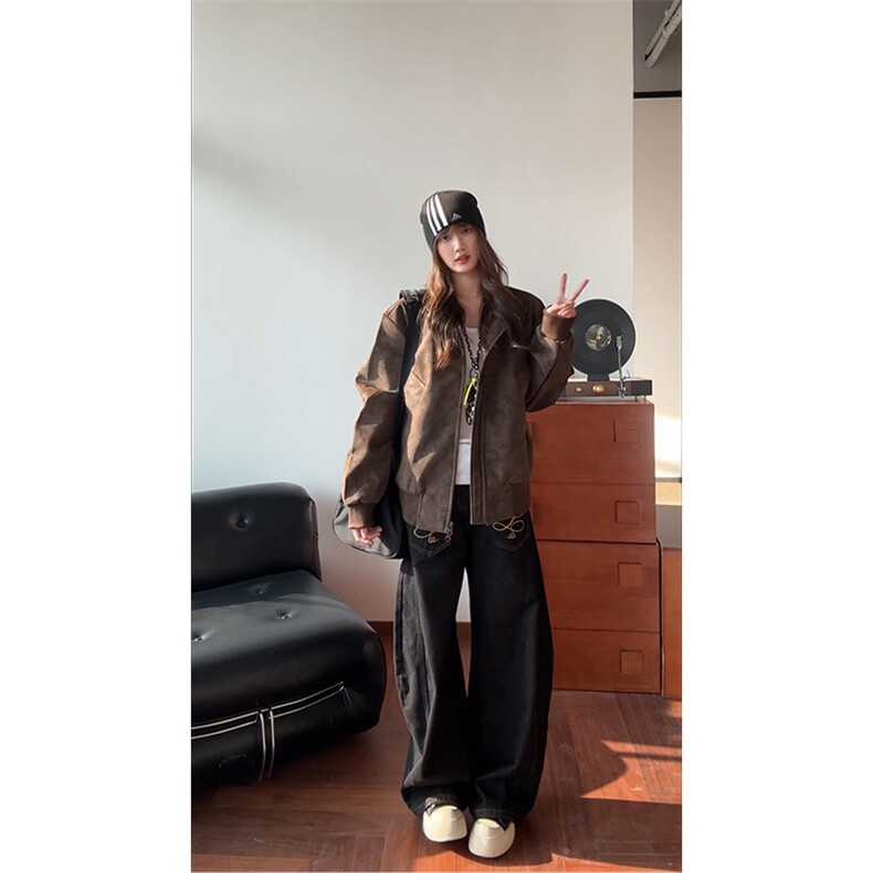 加绒皮衣扎染棉服美式复古夹克冬季短款休闲装5D1182-TP70不,男装夹克,电商A102