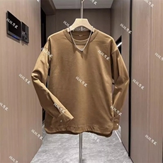 秋季新款纯色长袖T恤男内搭开衩套头纽扣袖口青年百搭圆领打底衫，男装卫衣，电商B212（原钱塘6029）