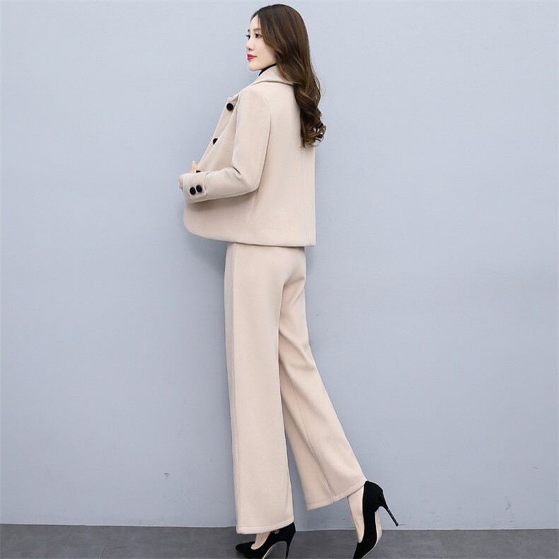 罗得堡2023冬装新款呢料外套套装7021,女装套装/套裙,罗得堡