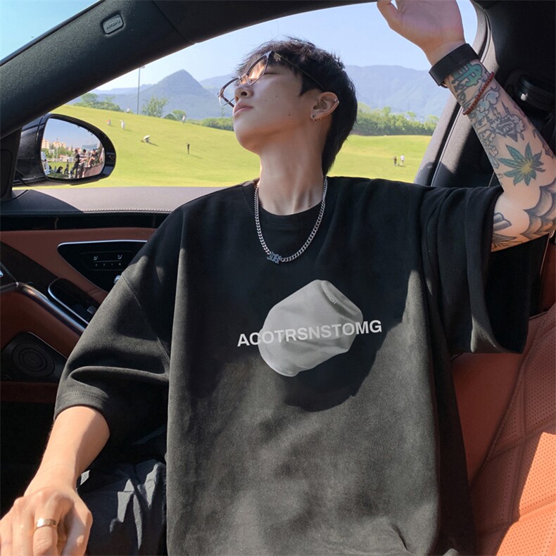 量大优供视频重磅麂皮绒短袖T恤男JPDX239-特P19,男装T恤,电商B367