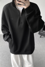 8XL-M重磅软糯美式半拉链立领卫衣男秋宽松大码复古POLO衫WY32P58，男装Polo衫，电商D206-1