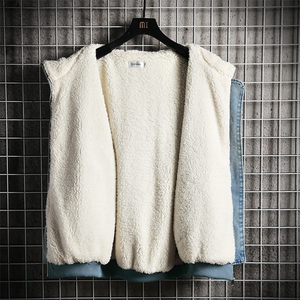 NM53111-P140 牛仔外套男大码加厚加绒棉衣男羊羔毛棉服男图片
