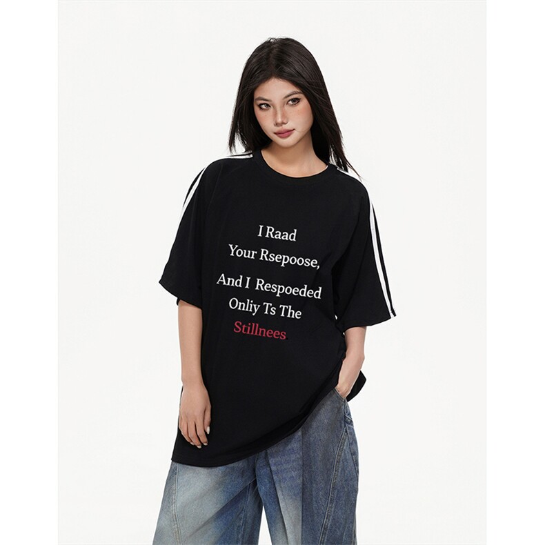 抖音得物高品质二开240克宽松纯棉美式潮牌三条杠织带短袖T恤，男装T恤，电商A486