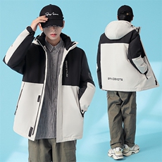 羽绒服男中长款青年学生潮流保暖加厚白鸭绒男士款外套7518-P145，男装羽绒服，星座1210A