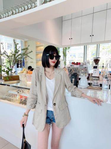 现货新款麻料西装，女装西装，久久索衣缘