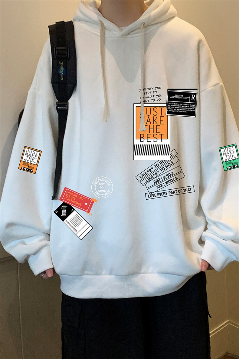 纯棉连帽卫衣男大码运动帽衫宽松薄WY2121-P35加绒款-P40,男装卫衣,电商A040