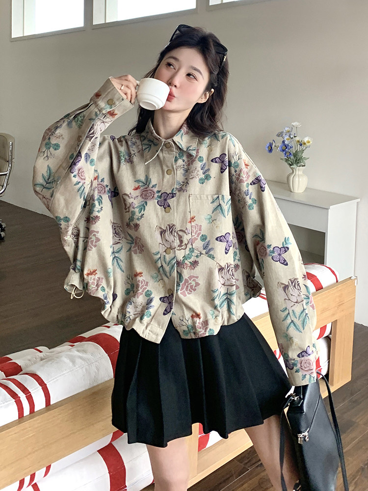 大货印花宽松牛仔短款外套2c309-2507-p145-k208,女装短外套,2C309