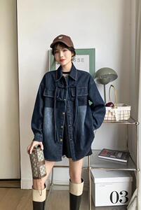 爱美欧现货 加绒牛仔排扣衬衣图片