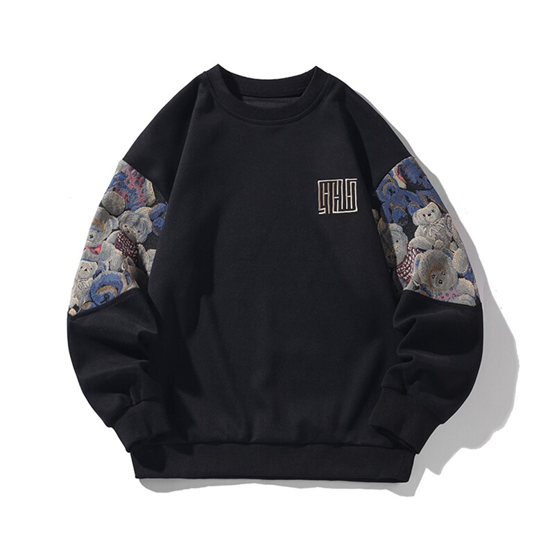 2026春季新款光影墙大码320克华棉刺绣卫衣M-5XHW23675-特P35,男装卫衣,电商A022