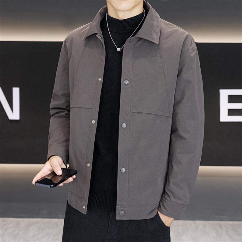 行政夹克羽绒服外套男2025新款秋冬季高级感商务休闲衬衣服男款,男装羽绒服,星座914