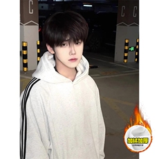 480G重磅加绒硬挺boxy男女秋冬季美式高街结构织带连帽卫衣厚外套，女装短外套，电商A486