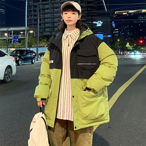 冬上新加棉加厚棉服潮中性风连帽棉衣外套男女 8323-P125控价168图片