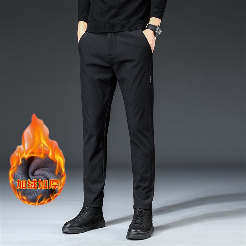 休闲裤男秋冬季厚款港风宽松坠感长裤简约舒适西裤1065四季有货，男装休闲裤，星座224