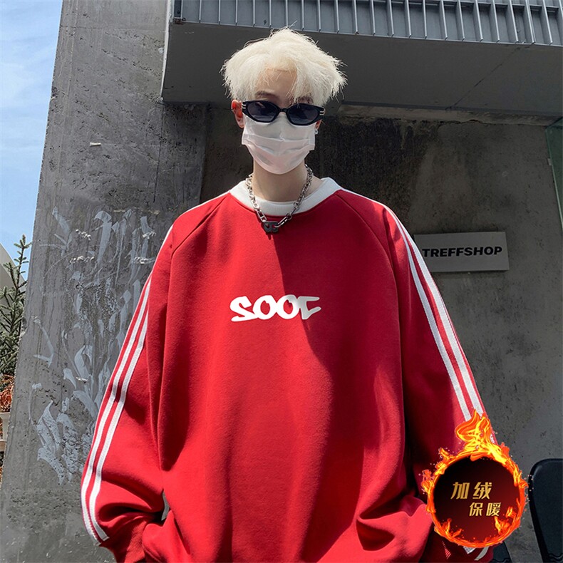 抖音得物高品质重磅全棉二开支持退换360克宽松织带圆领卫衣0518,男装卫衣,电商A486