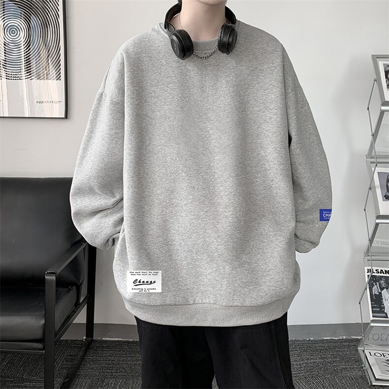 圆领卫衣男大码加厚加绒长袖t恤男S6062-P28加绒款-P33,男装卫衣,电商A040