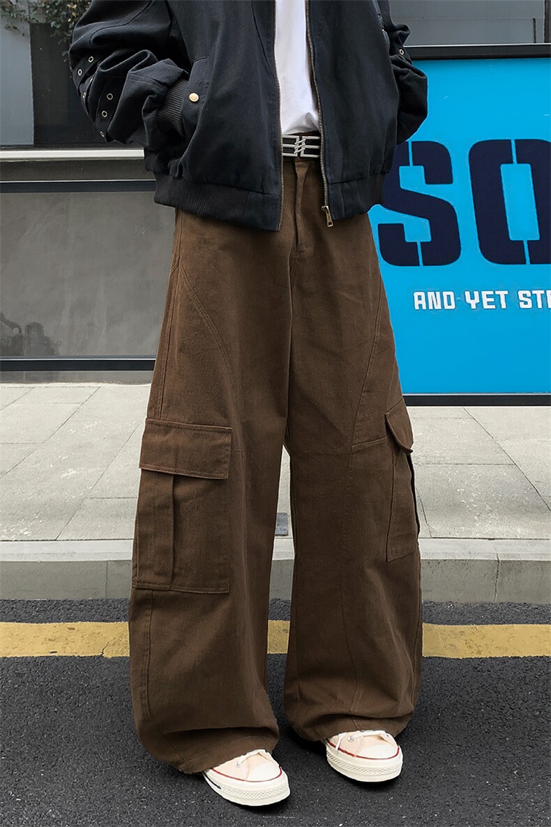 美式复古多口袋纯棉工装弯刀裤男高街镰刀裤K24079-特P60控108,男装休闲裤,电商A001-1