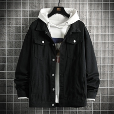 牛仔夹克男大码牛仔外套男茄克NJ77186-P60加绒款-P75，男装夹克，电商A040A