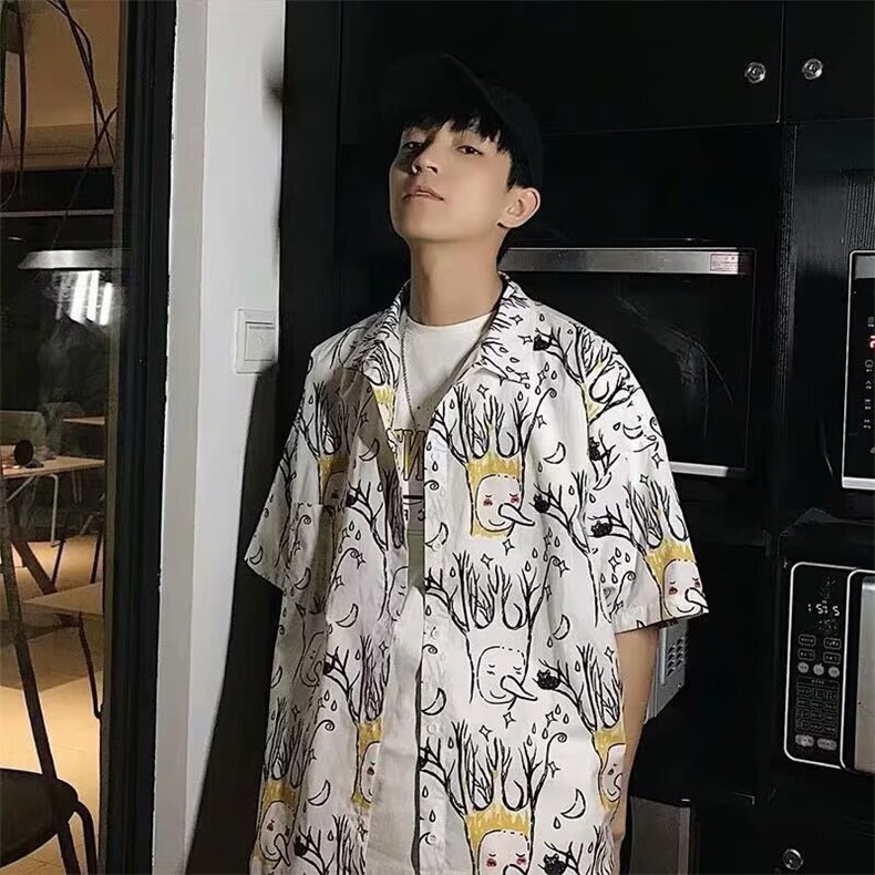 113-P23 短袖花衬衫海南岛服沙滩服三亚夏威风图片