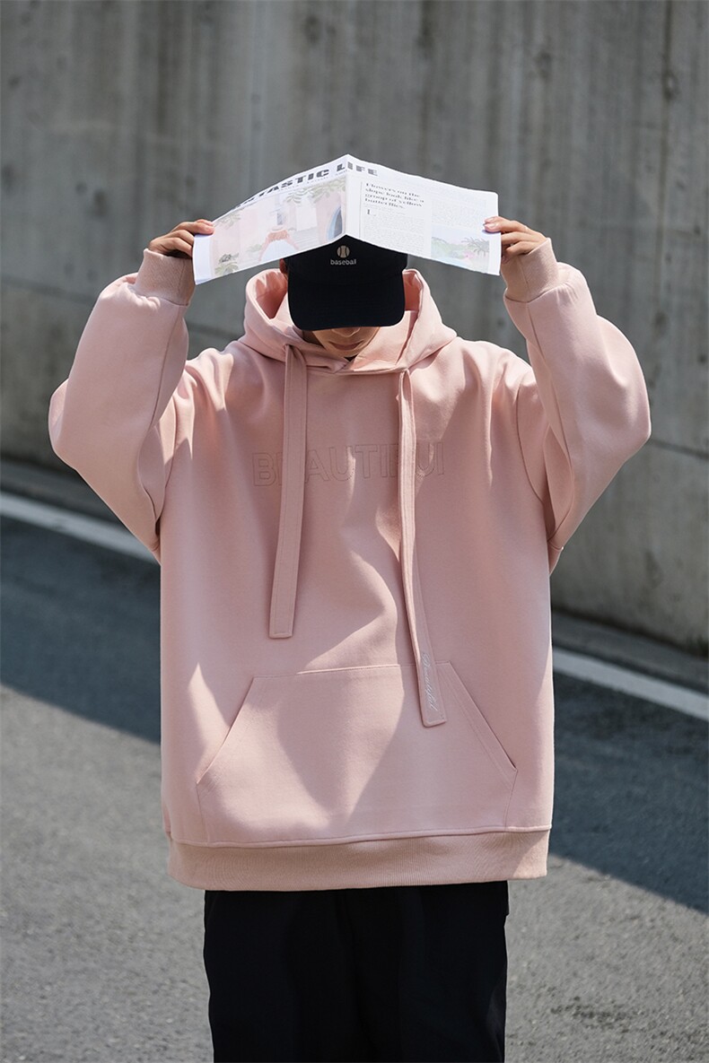 22秋装新品情侣卫衣连帽卫衣简约绣花外套宽松上衣G1017P68男,女装短外套,电商A339