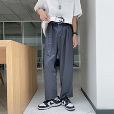 港风模特腰带冰丝大码宽松潮男速干空调九分休闲裤KZ999P55控78，男装休闲裤，电商A089-1
