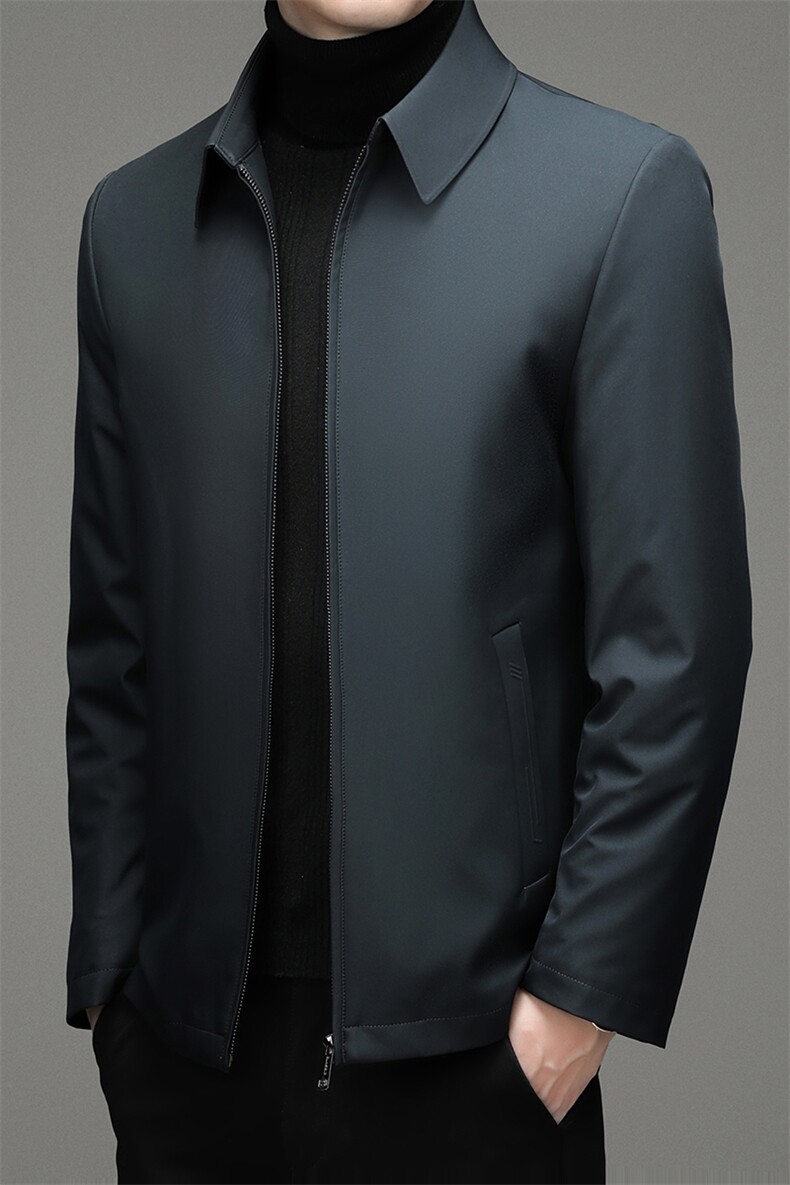 商务休闲男士羽绒服翻领中年厚款保暖上衣外套冬季新款爸爸装,男装羽绒服,电商B212（原钱塘6029）