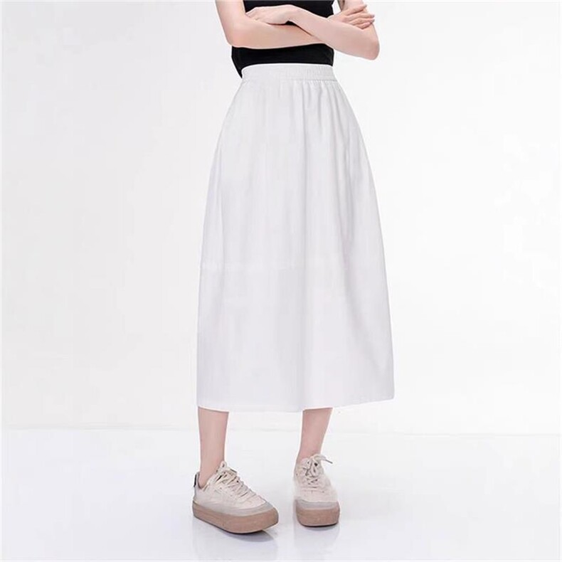 夏季新款简约女士松紧腰半身花苞裙宽松百搭显瘦时尚休闲半身裙，女装半身裙，臻维羊绒