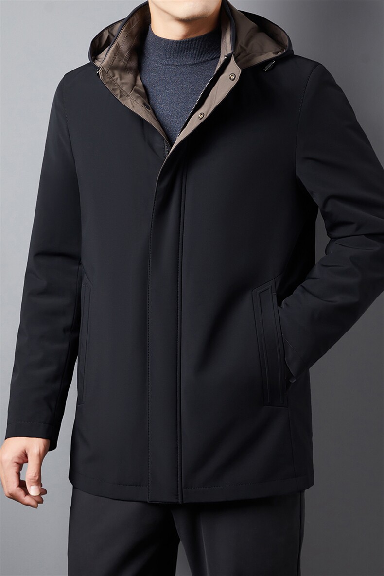 BIJ-N8012男士水貂毛领派克服外套休闲连帽皮草大衣尼克服夹克,男装夹克,电商B360