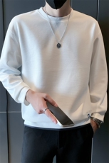 社会小伙风假两件卫衣男春季2025新款华夫格男装A313-1-K951-P45，男装卫衣，电商A313-1