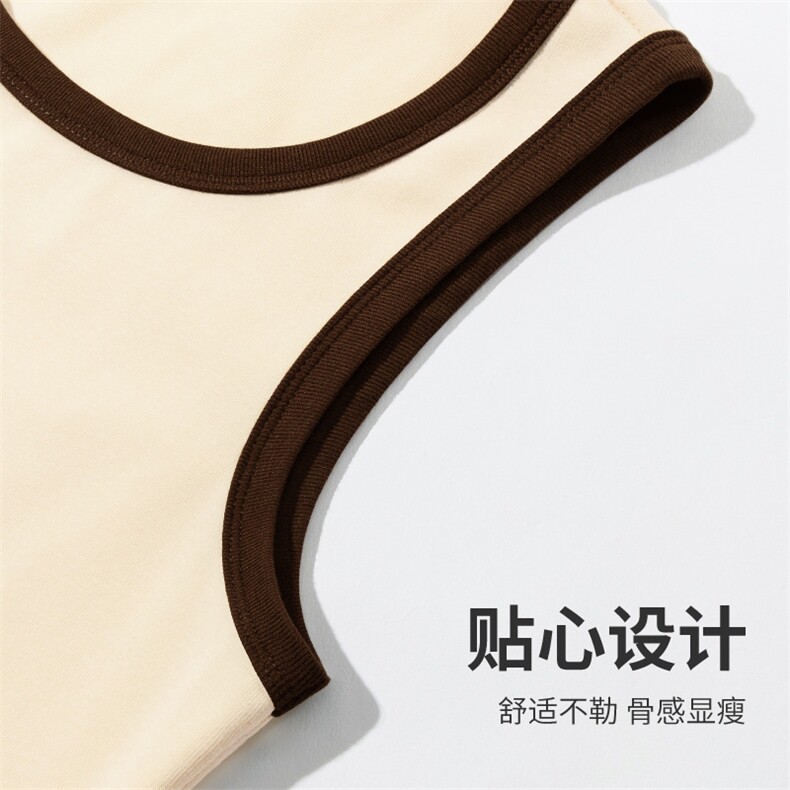 2025年夏季单件套头女撞色针织背心时尚百搭,女装背心吊带,初己品牌服饰全品类供货