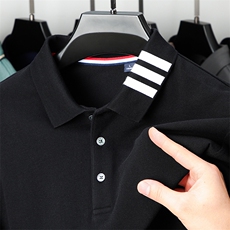纯棉液氨丝光男士长袖T恤POLO衫，男装T恤，钱塘207-1