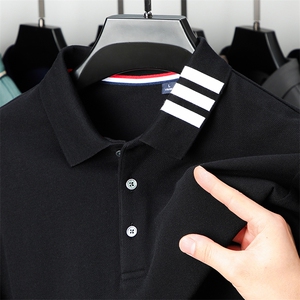 纯棉液氨丝光男士长袖T恤POLO衫,男装T恤,钱塘207-1