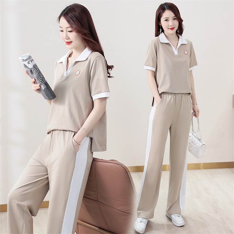 2024夏季新款女装运动套装简约时尚休闲两件套显瘦百搭舒适家居服,女装运动套装,凯瑟曼