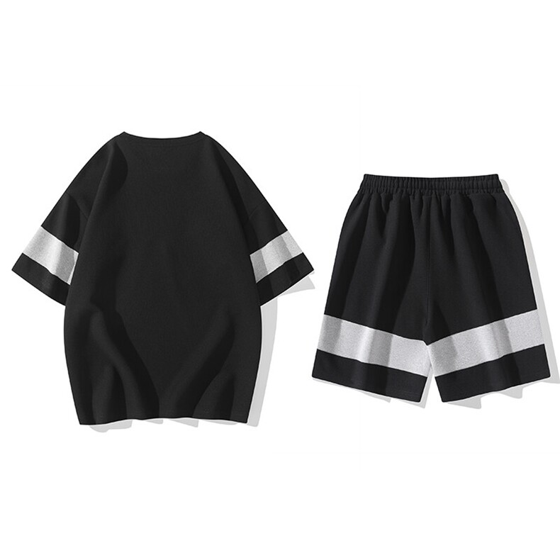 2025夏季新款运动服短袖T恤运动套装潮男痞帅一套搭配宽松短裤p45,男装T恤,星座1113