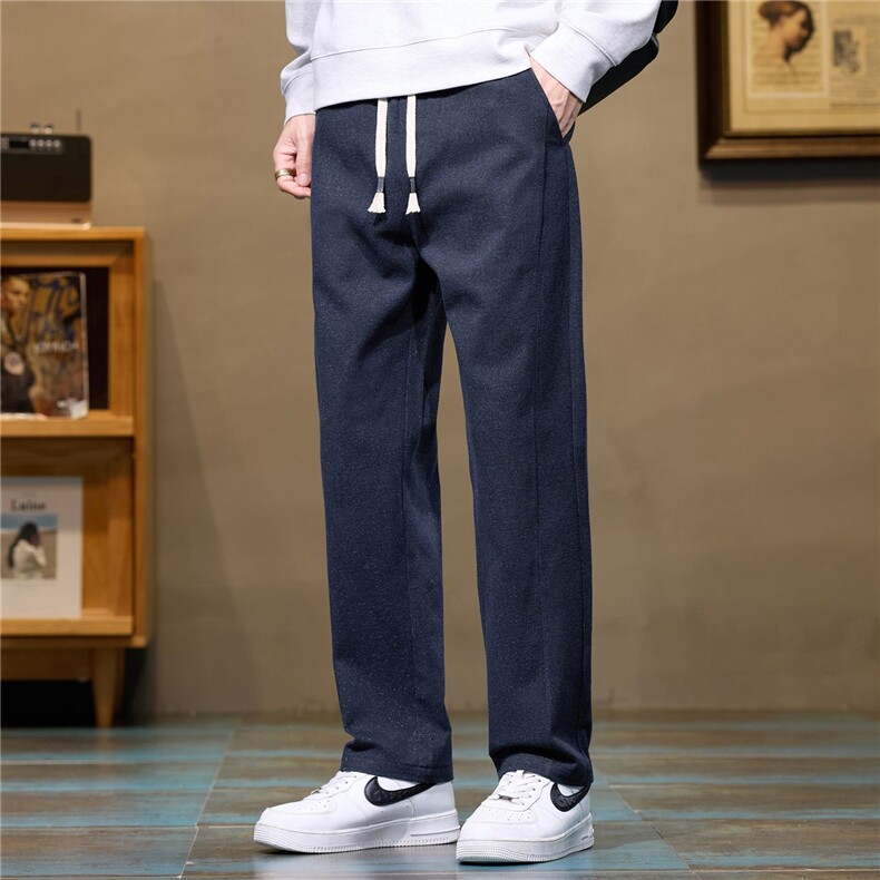 秋冬新款休闲男裤宽松松紧腰弹力运动裤男直筒潮流K9075四季主推，女装休闲裤，星座224-1