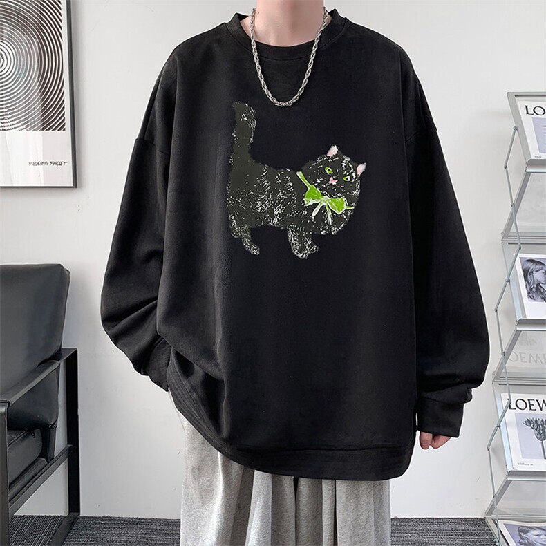 麂皮绒卫衣男大码重磅长袖t恤男JW81413-P35,男装T恤,电商A040