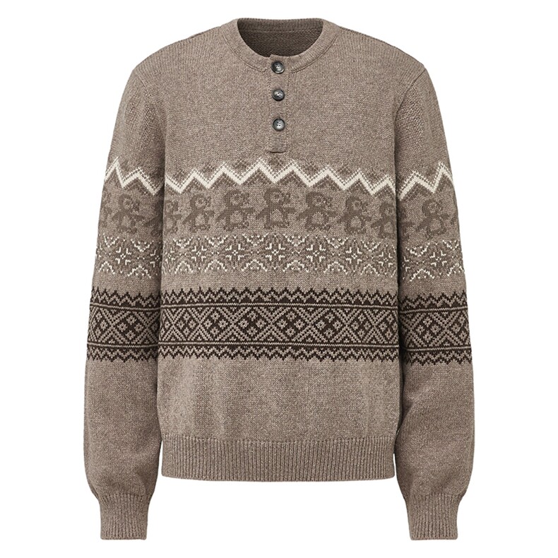 重磅秋冬装北极绒套头毛衣美式复古休闲慵懒风提花工艺针织衫外套，男装针织衫/毛衣，电商A486