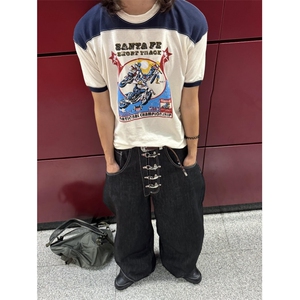 【有货】N7045CC-特P52 丹宁原牛飞机扣baggy廓形弯刀牛仔裤图片