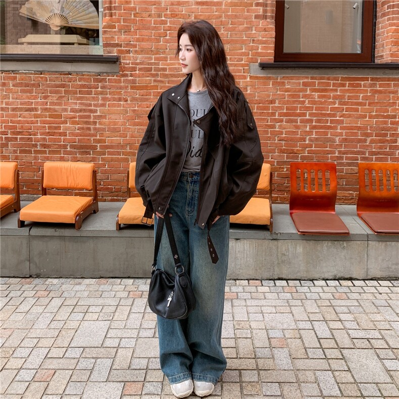 咖色休闲工装麂皮绒外套女春秋2025新款小个子巨好看减龄流行上衣,女装短外套,2C050