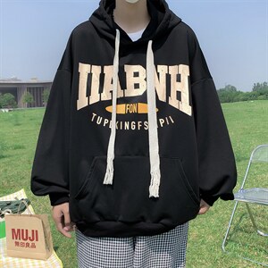 新款ins卫衣美式复古男上衣潮牌港风宽松连帽外套春秋WY802-P36图片